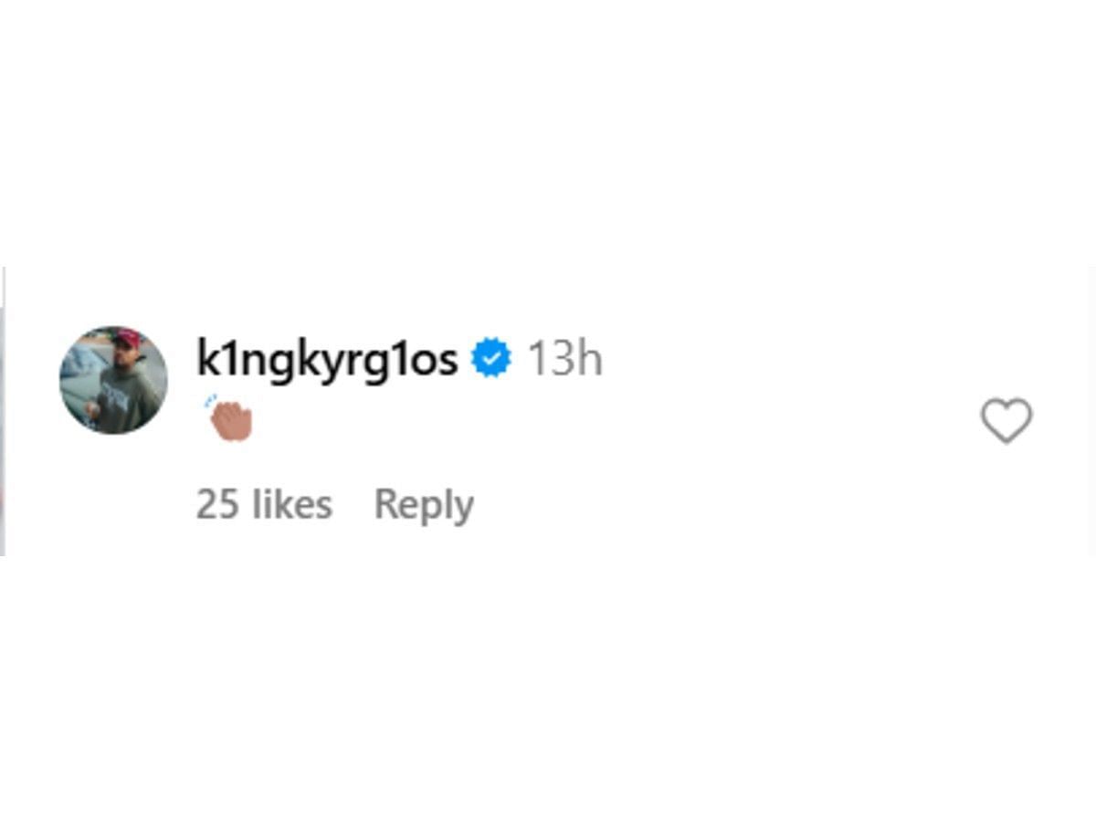 Nick Kyrgios' comment on Instagram